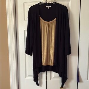 Black and Gold Women's 2 in 1 cardigan